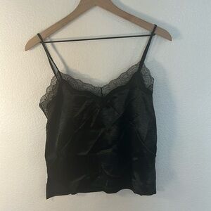 Oak + Fort Black Lace Top XS